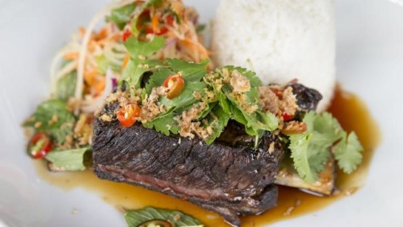 Char-grilled coconut beef ribs with  tamarind glaze from Rogue Spice Canteen.