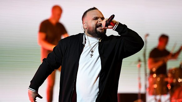 ARIA winner: Briggs of A.B. Original performs with Paul Kelly during the 31st ARIA Awards at The Star, in Sydney.