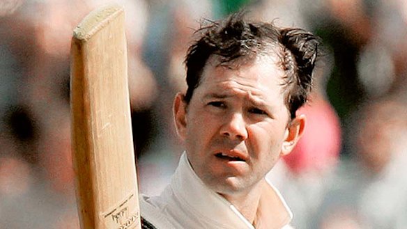 Memorable century ... Ricky Ponting celebrates his ton on the fifth day of the third Test Match of the Ashes at Old Trafford in 2005.