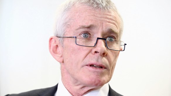 Senator Malcolm Roberts addresses the media during a doorstop press conference at Parliament House in Canberra on Wednesday 16 August 2017. fedpol Photo: Alex Ellinghausen