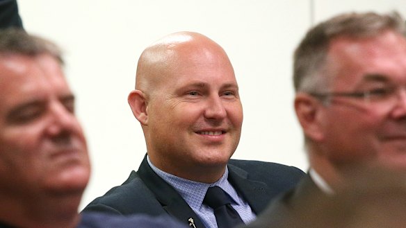 QLD Labor MP Curtis Pitt attends a Labor Caucus meeting at Parliament House on Monday.