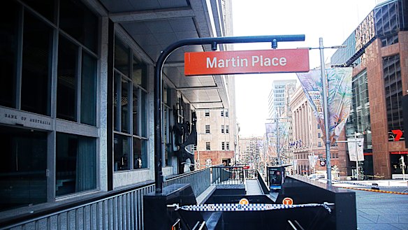 Martin Place railway station was cordoned off for much of the weekend after a gas leak caused by an excavator.