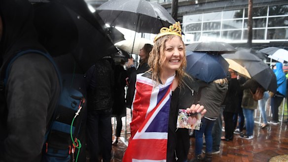 Victoria McCrae, Sydney's self-professed "royal tragic", was out in support of Prince Harry on Wednesday.