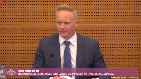 High-profile financial planner Sam Henderson in the witness box at the royal commission.