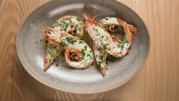 Wood-grilled king prawns, one of the cicchetti at Park Street Dining.
