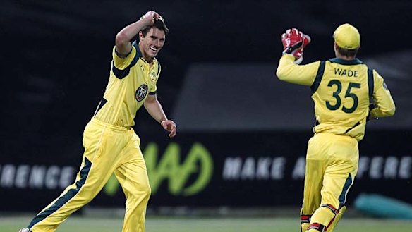 Three wickets ... Patrick Cummins