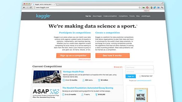 The Kaggle website.