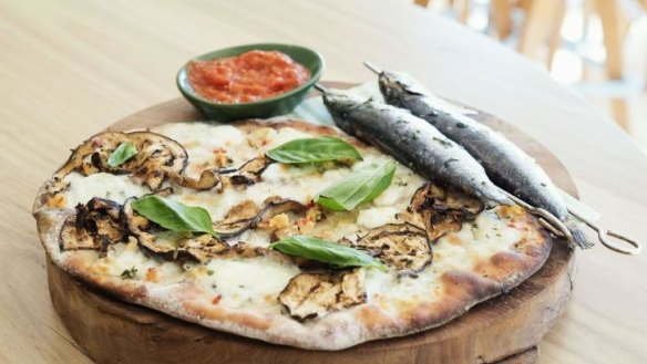 Sardines and flatbread with tomato chutney.