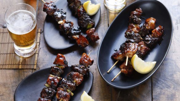 Izakaya-inspired: Yakitori chicken skewers.