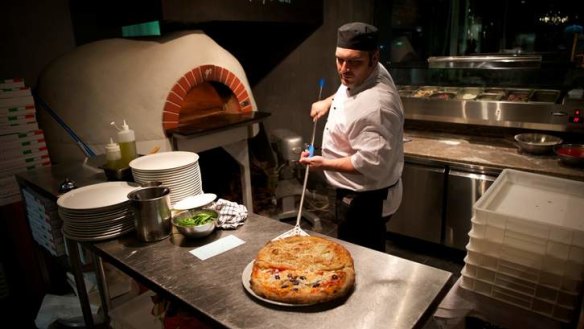 Hot stuff: The wood-fired oven takes centre stage at Spakka-Napoli.