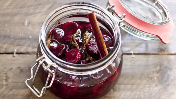 Frank Camorra's herbed and spiced cherries.