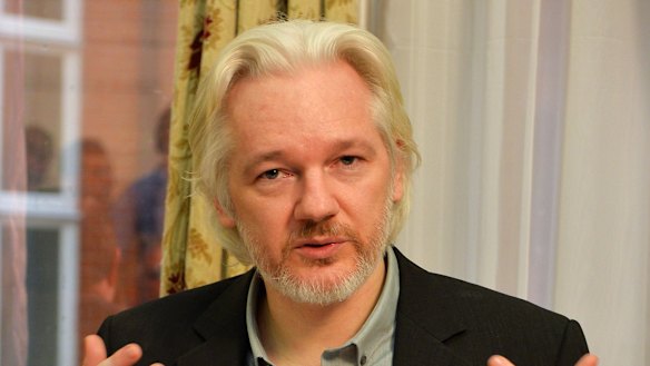 WikiLeaks founder Julian Assange in the Ecuadorian embassy in London in 2014.