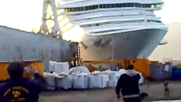 More trouble ... The Costa Concordia was reportedly  filmed hitting a port in 2008.
