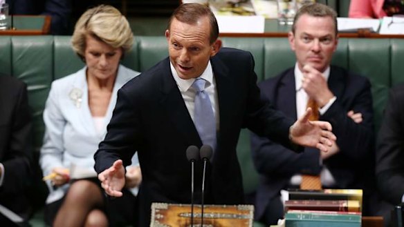 Prime Minister Tony Abbott during question time. Photo: Alex Ellinghausen