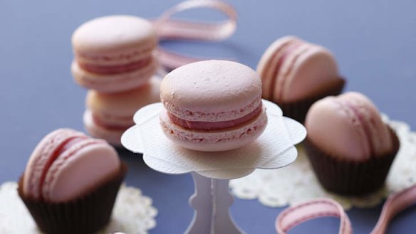 Raspberry macarons.