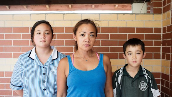Aaliyah Eurlings, Sharon Eurlings and Dylan Eurlings at their home in Croydon Park.