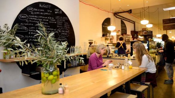 Fair traders: Harvest Foodstore's dining room.