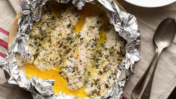 Easy bake: Snapper fillets with preserved lemon butter.