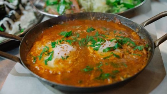 Tahina serves four styles of shakshuka, including this red version.