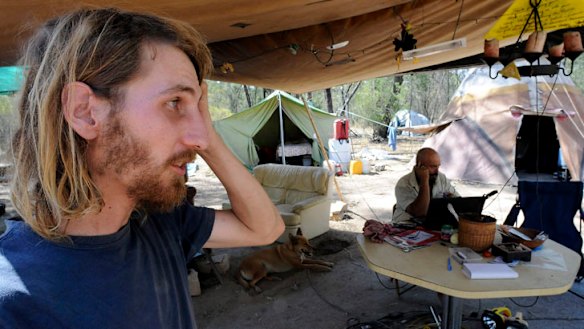 Jonathon Moylan at the site of the Maules Creek mine protest.