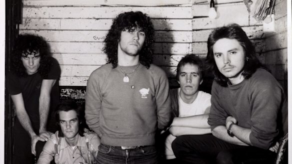 Cold Chisel  – the early years: (from left) Ian Moss, Don Walker, Jimmy Barnes, Steve Prestwich and Phil Small. 