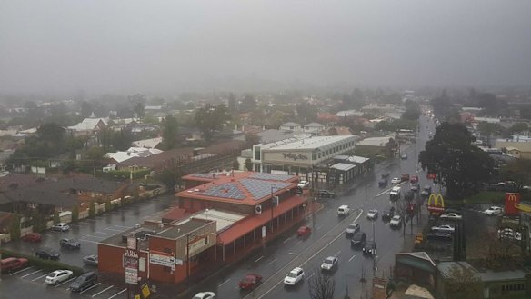 Dark skies appeared over Adelaide as the storm hit last week.