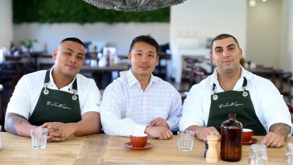 From left: Head chef Lui Loops, consultant chef Minh Le and owner Will Samra inside the Humble Quinoa.