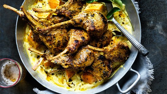 Sumptuous: Lamb cutlets with a pumpkin-almond curry.