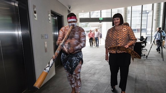 Raelene Castle receives a traditional welcome at ARU headquarters on 15th January, 2018. Photo: Brook Mitchell