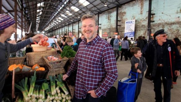 Engagement: Mike McEnearney enjoys the atmosphere at Carriageworks Farmers Market.