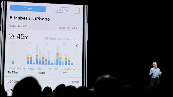 Apple's Craig Federighi talks about the new Screen Time features at WWDC.
