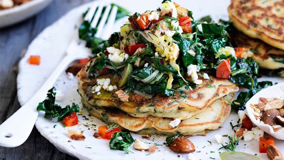 Breakfast, lunch or dinner: Spinach hotcakes.