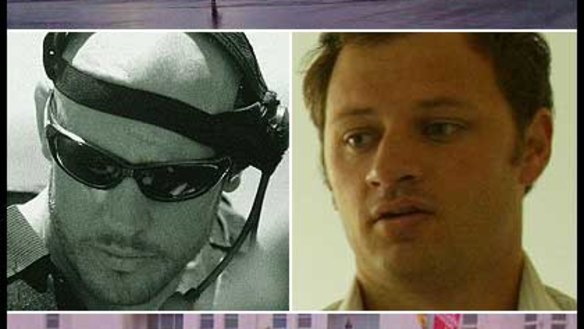 A lone surfer looks out at Bondi this morning after shark attacks on Paul de Gelder, left, and last night's victim Glenn Orgias, right and bottom.