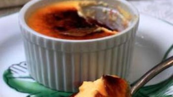 Cream cheese and plum brulee