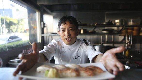 Massive increases to the price of salmon have made it difficult for RK San owner and head chef RK Tamang to turn a profit. 