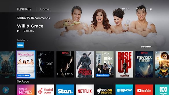 The Home screen recommends content from a range of sources.