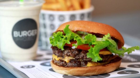 Double cheeseburger at the original Burger Project in Sydney's World Square. 