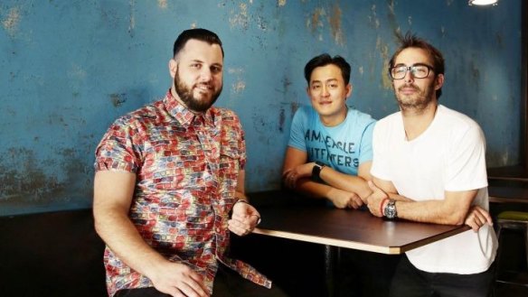 Broadening the menu: Jordan Roche, Victor Chung and Sam Christie at Subcontinental in Surry Hills.