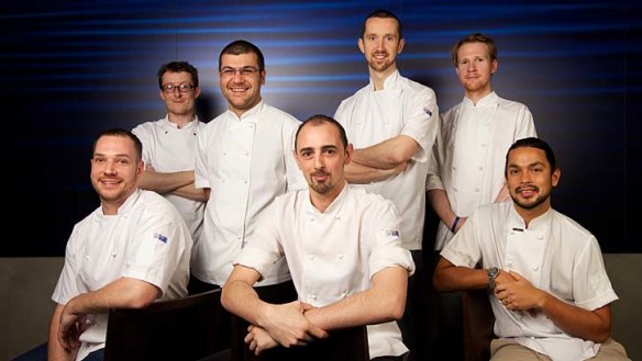 Young chefs: (From left), Mirek Anderson, Cian Mulholland, Troy Crisante, Chris Benedet, Jacob Davey, James Vidulich and Louis Tikaram.
