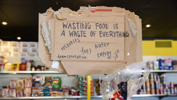 Inside the OzHarvest rescued food supermarket.