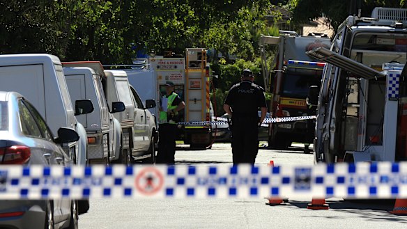 Huge numbers of police were on the scene on Tuesday.