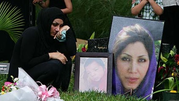 Mourners grieve for their lost loved ones at the funeral in Sydney today.