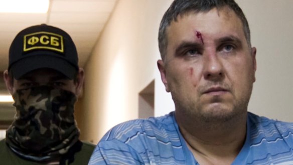 A man identified as Yevgeny Panov, arrested by Russia over his alleged connection with Ukrainian "saboteurs", is seen earlier this month.