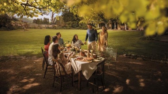 A still from Tourism Australia's new campaign Restaurant Australia, featuring the Poachers Pantry.