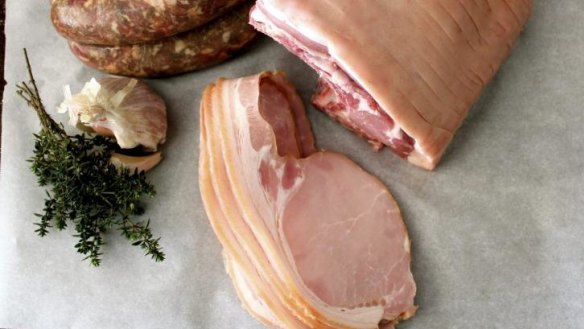 Bundarra Berkshires' bacon (sold at farmers markets in Victoria) is preserved with salt and spices.