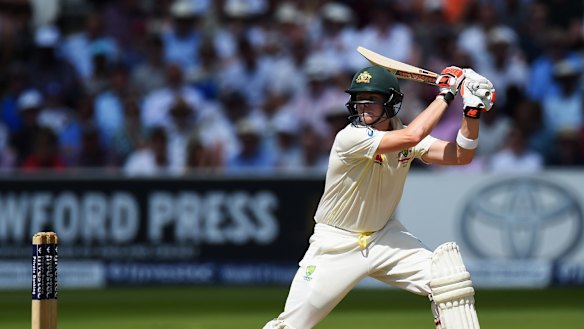 Inventive: Steve Smith provided the garnish on Australia's first-session run glut.