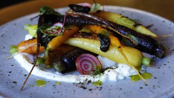 Baby carrots, yoghurt and licorice root.