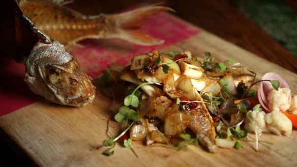 Go-to dish: Whole baby snapper, served with its own deep-fried spine.
