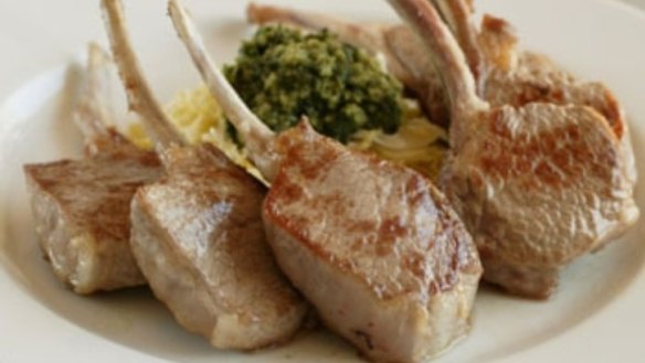 Panfried spring lamb cutlets with tarragon salsa