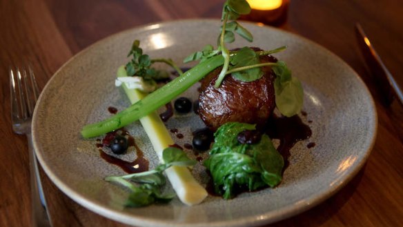 Go-to dish: Venison, leek, blueberries and cocoa.